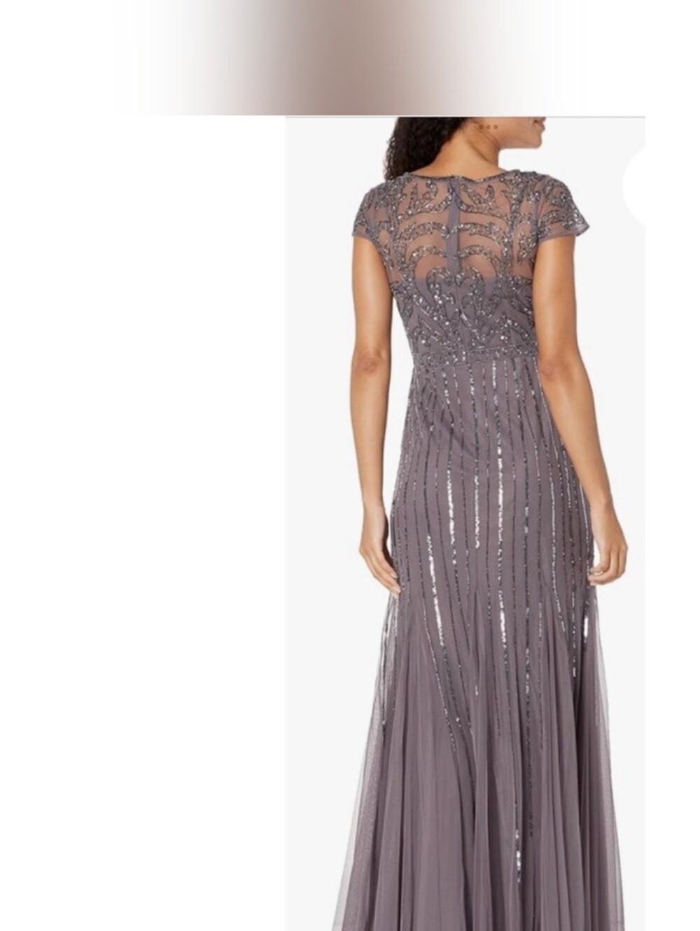 Adrinna Papell Embellished V-Neck Evening Gown - Picture 2 of 9